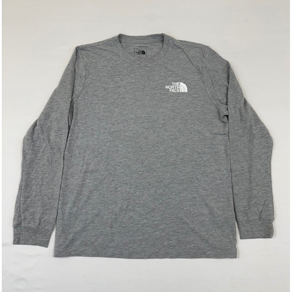 The‎ North Face Womens Gray Long Sleeve Graphic T-Shirt Circular Design Size L